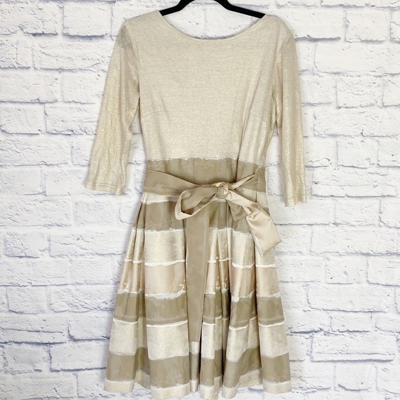 Sara Campbell Windswept gold linen blend tie waist dress 8 NWT - Picture 1 of 8